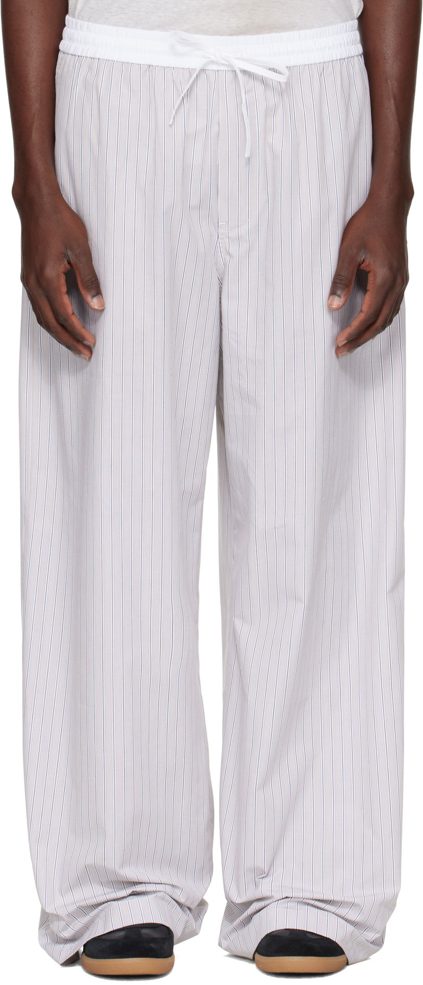 Hlače Acne Studios Acne Studios Striped Trousers Bela | CK0128-