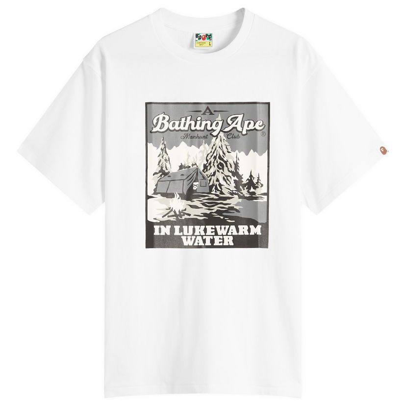 Majica BAPE Bathing Ape Base Camp Graphic Tee Bela | 001TEL801052M-WHT