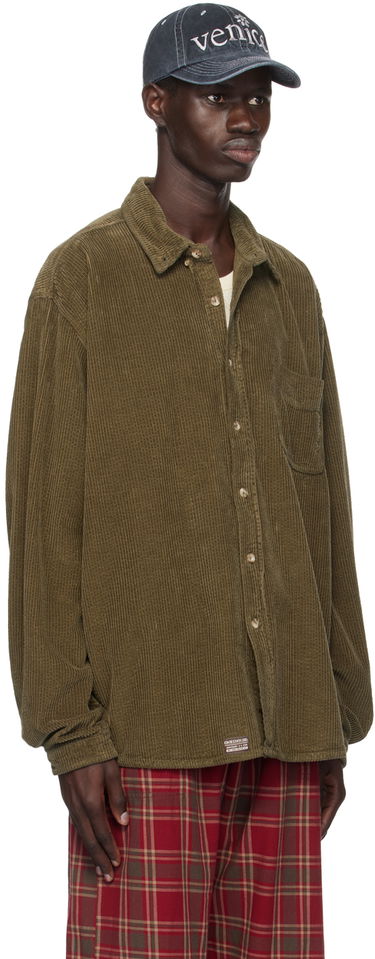 Srajce ERL Corduroy Button-Up Shirt Zelena | ERL09B009, 1