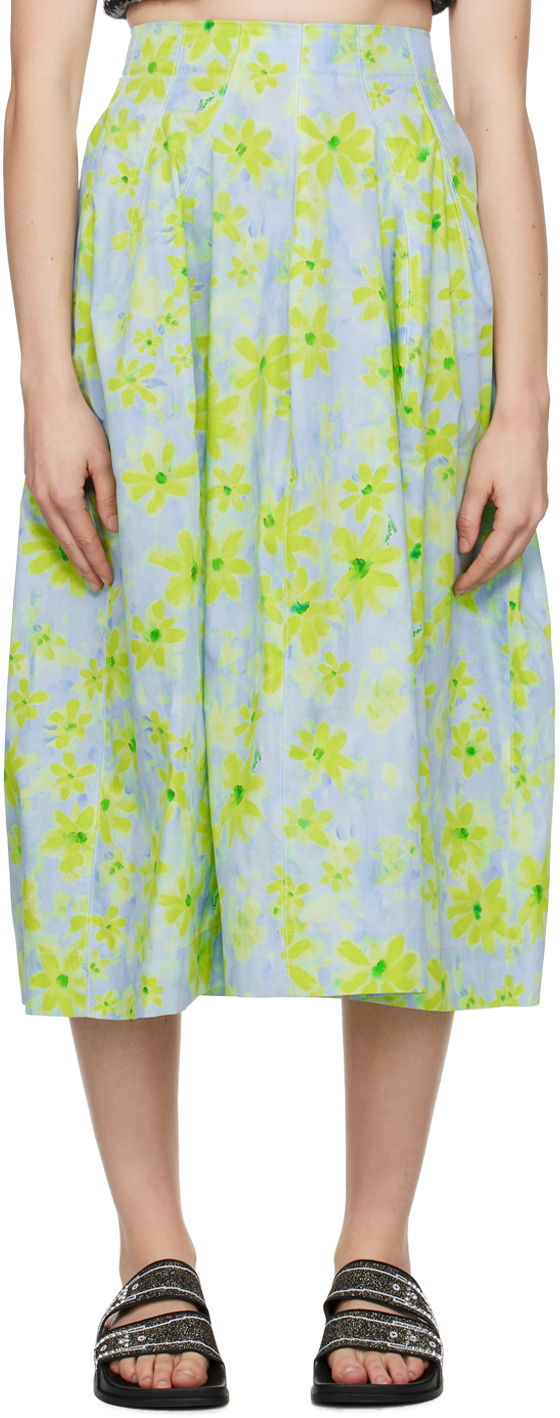 Krila Marni Graphic Midi Skirt Zelena | GOMA0605A0 UTC330
