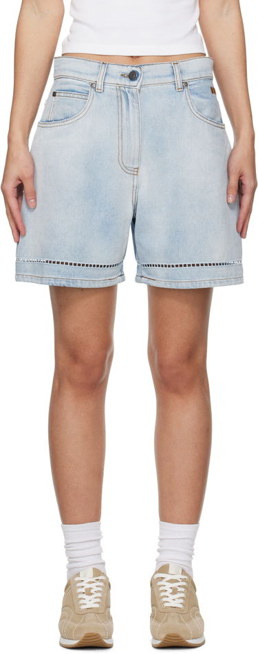 Kratke hlače MSGM MSGM Perforated Light Washed Denim Shorts Modra | 3841MDB230X 257271, 0