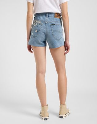 Kratke hlače Lee Rider Stir Up Embroidered Denim Shorts Modra | 112363785