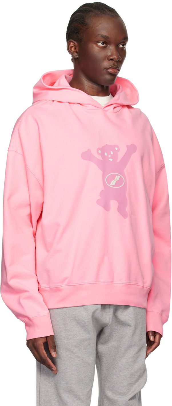 Pulover We11done Teddy Graphic Print Hoodie Roza | WD-TH3-22-727-U-PK, 1