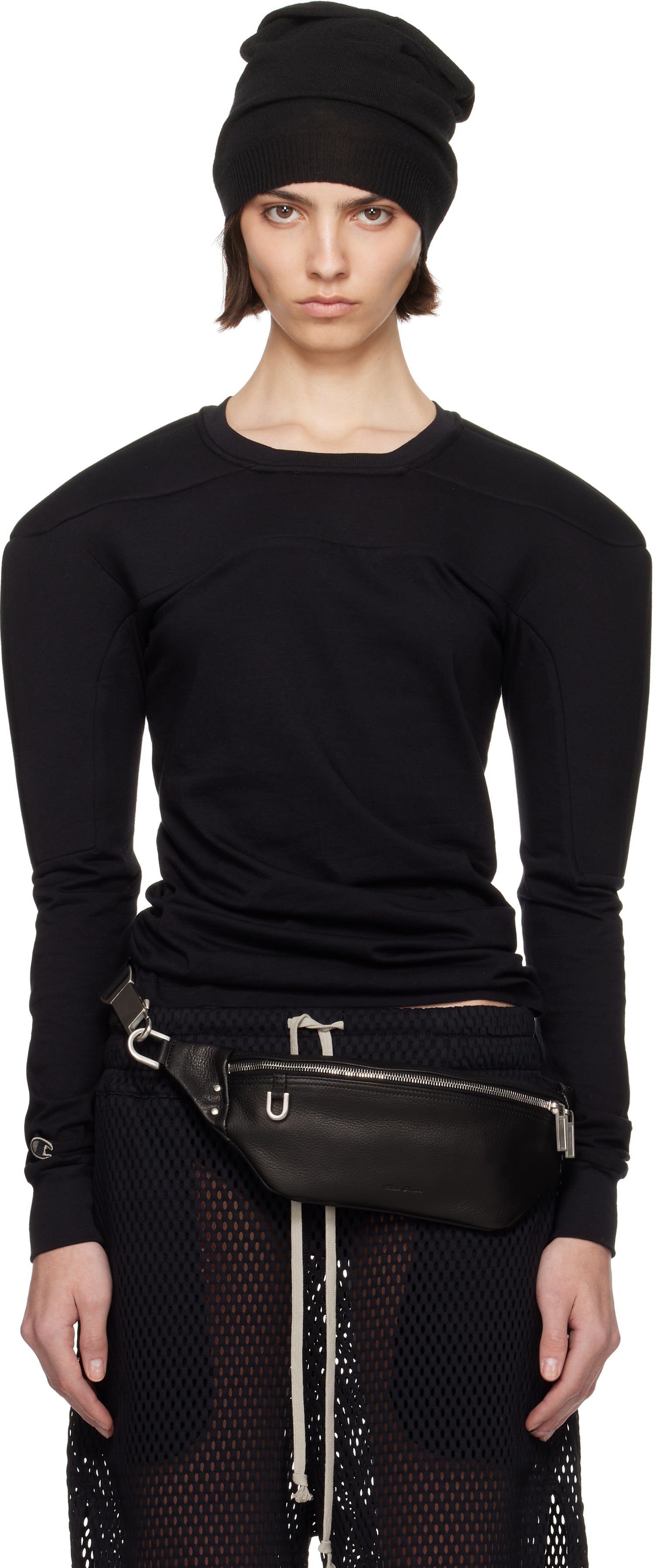 Pulover Rick Owens Rick Owens Champion Edition Girdered Harness Sweatshirt Črna | CW01E1707 CHJG, 0