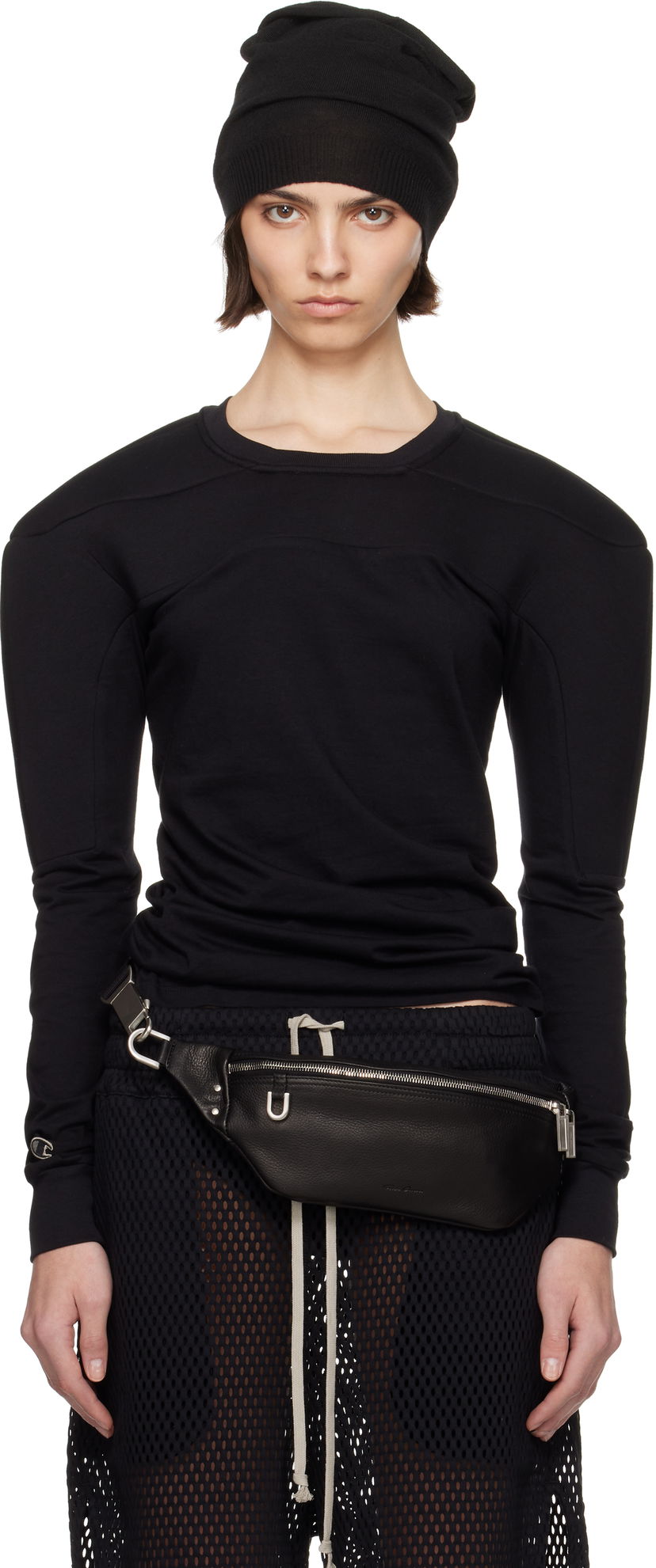 Pulover Rick Owens Rick Owens Champion Edition Girdered Harness Sweatshirt Črna | CW01E1707 CHJG