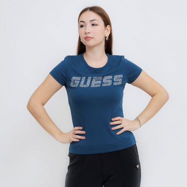 Majica GUESS Guess Kiara Short Sleeve T-Shirt Modra | V4BI16KCIV1-G7HG, 2