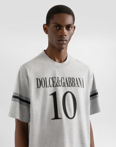 Majica Dolce & Gabbana Dolce & Gabbana Cotton T-Shirt with Logo and Number 10 Print Siva | G8SH7TG7O2OS8290, 3