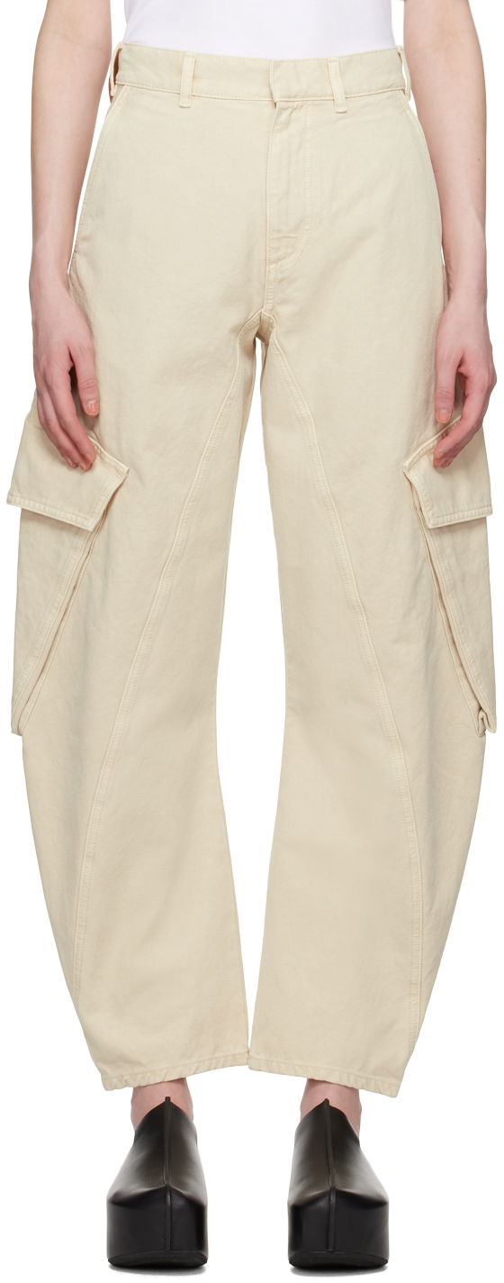 Hlače JW Anderson Beige Twisted Trousers Bež | TR0346-PG1476, 0