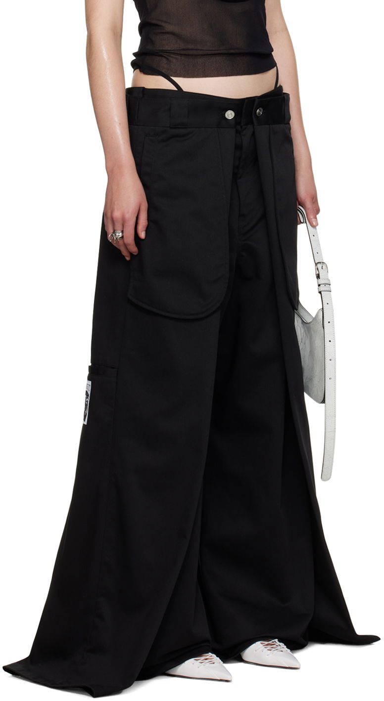 Hlače Jean Paul Gaultier Oliver Edition 'The Wrap' Wide Leg Trousers Črna | 24/27-F-PA113P-C048-00, 1