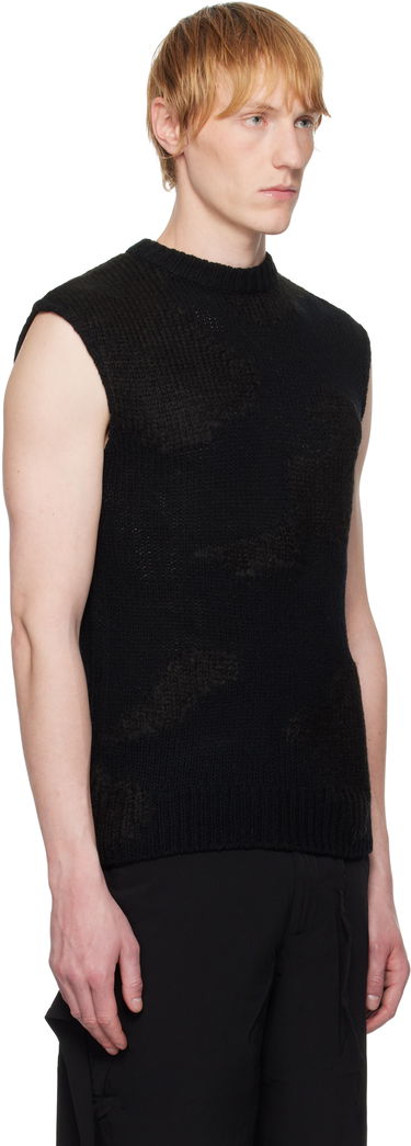 Pleteni pulover HELIOT EMIL HELIOT EMIL Ophiolite Knit Vest Črna | SS25_M_07_074_BLK01, 1