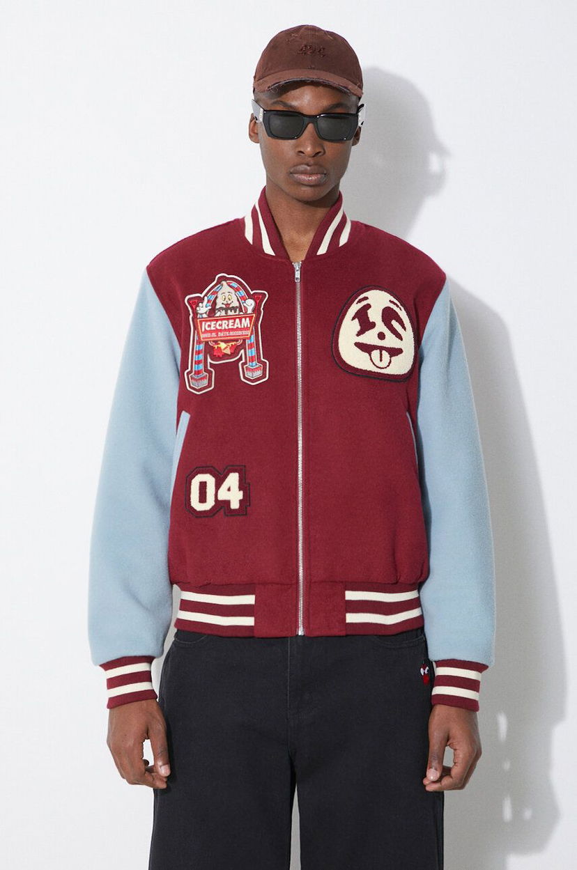 Bomber jakna BBC IceCream ICECREAM Diner Team Varsity Bomber Jacket Bordo | IC24106