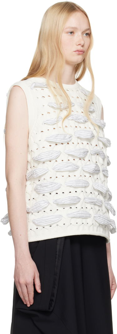 Pleteni pulover ADER ERROR ADER error Knit Vest Bela | BO01SSKT0202WH, 1