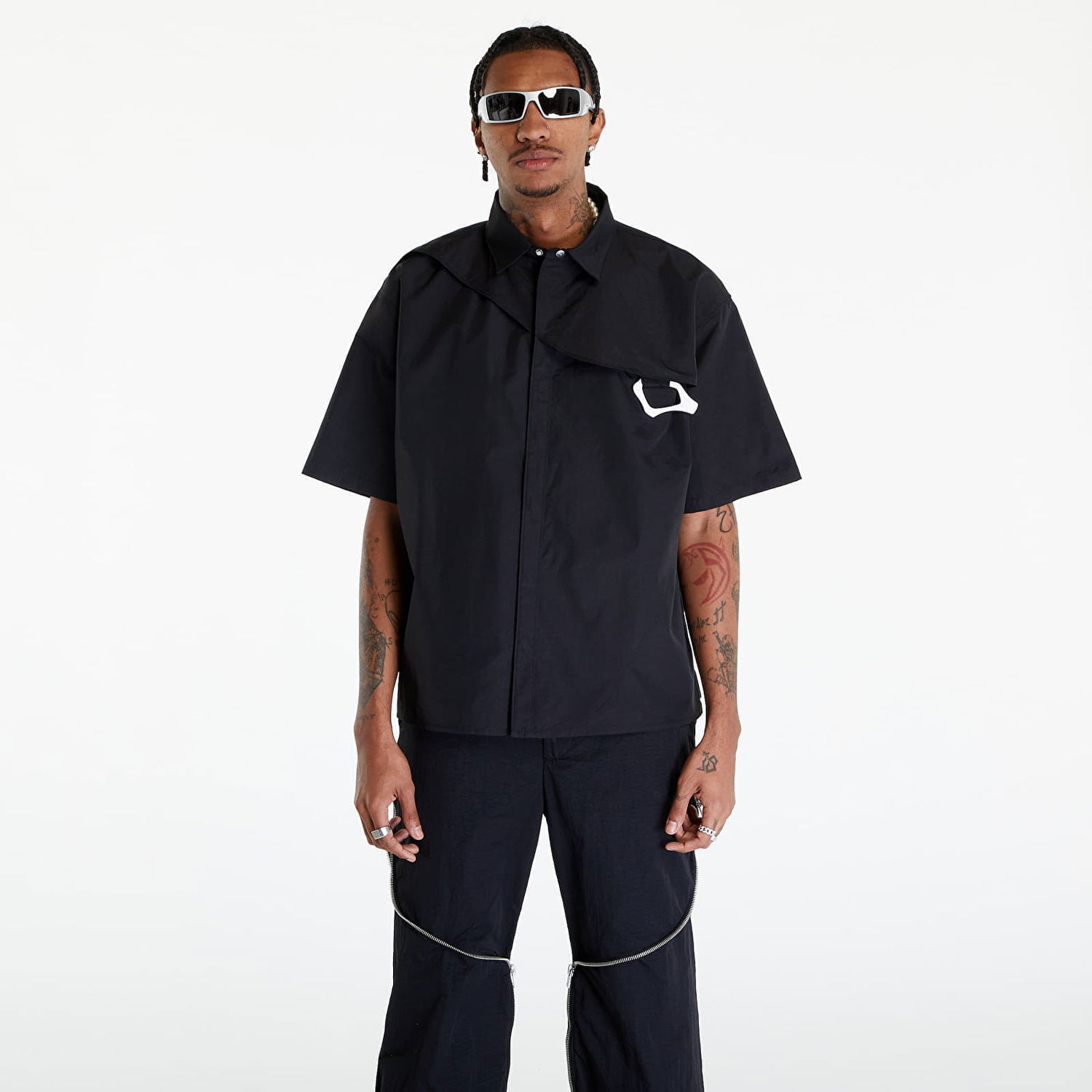 Srajce HELIOT EMIL Short Sleeve Nylon Shirt with Carabiner Črna | HE_M_05_018_P04_BLK01, 0