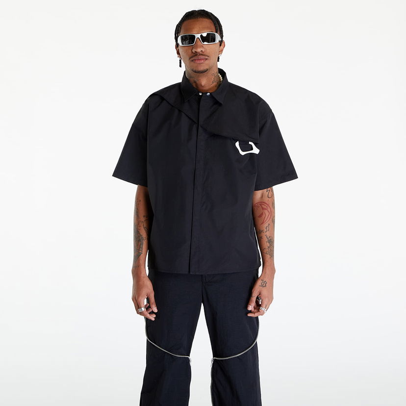 Srajce HELIOT EMIL Short Sleeve Nylon Shirt with Carabiner Črna | HE_M_05_018_P04_BLK01