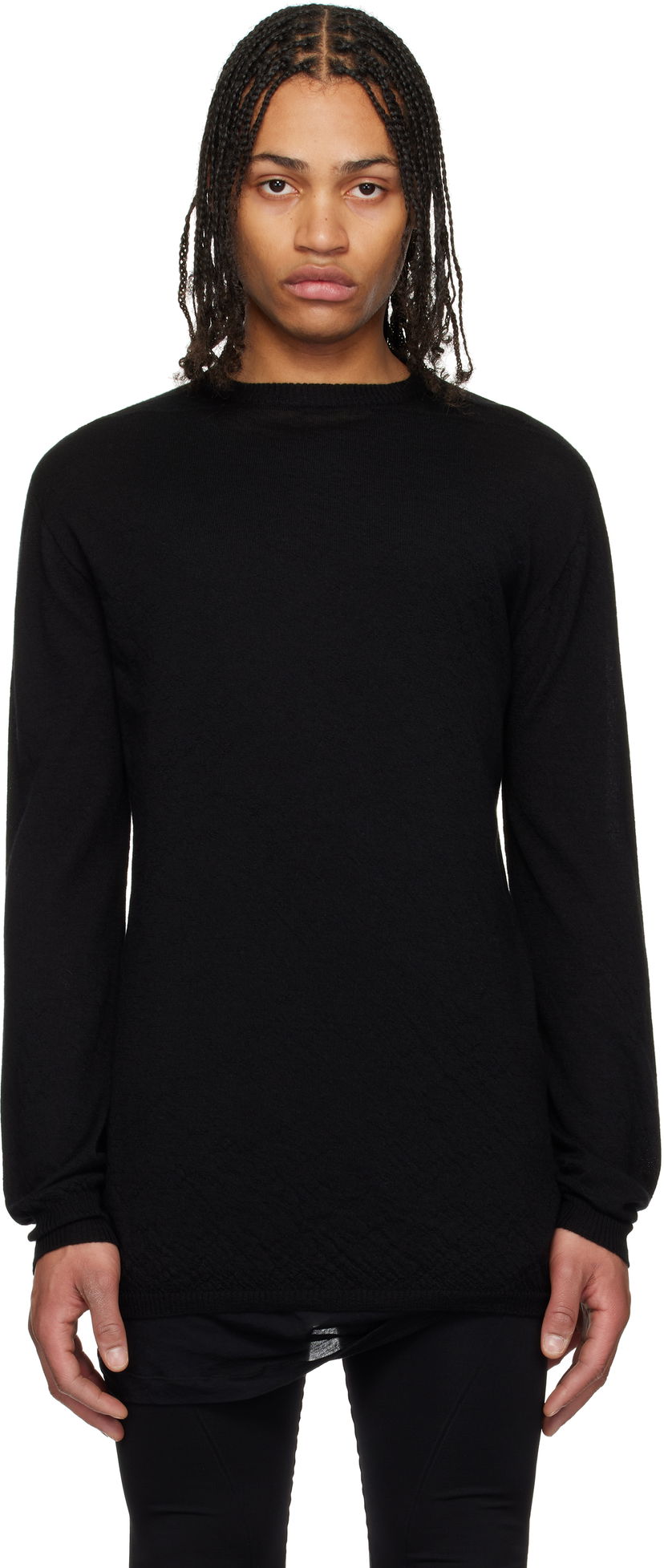 Pleteni pulover Rick Owens Rick Owens Hollywood Oversized Level Sweater Črna | RU01E5627 WS