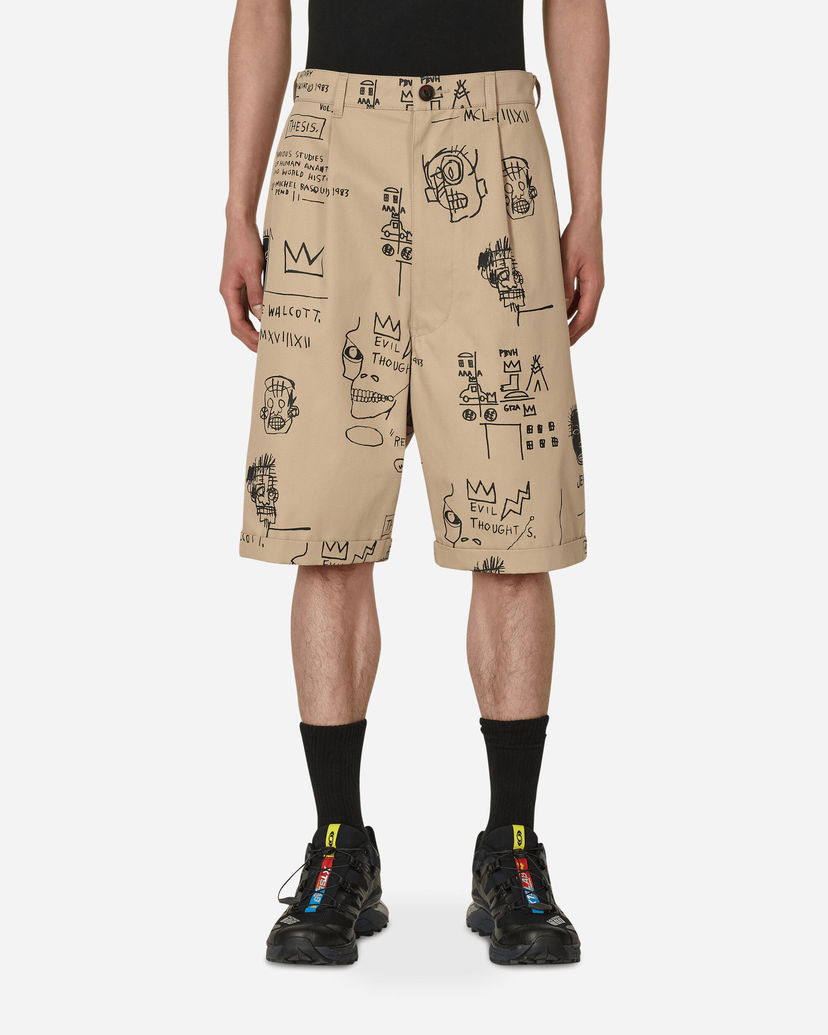 Kratke hlače Junya Watanabe Jean-Michel Basquiat Print Chino Shorts Bež | WK-P003-S23 1