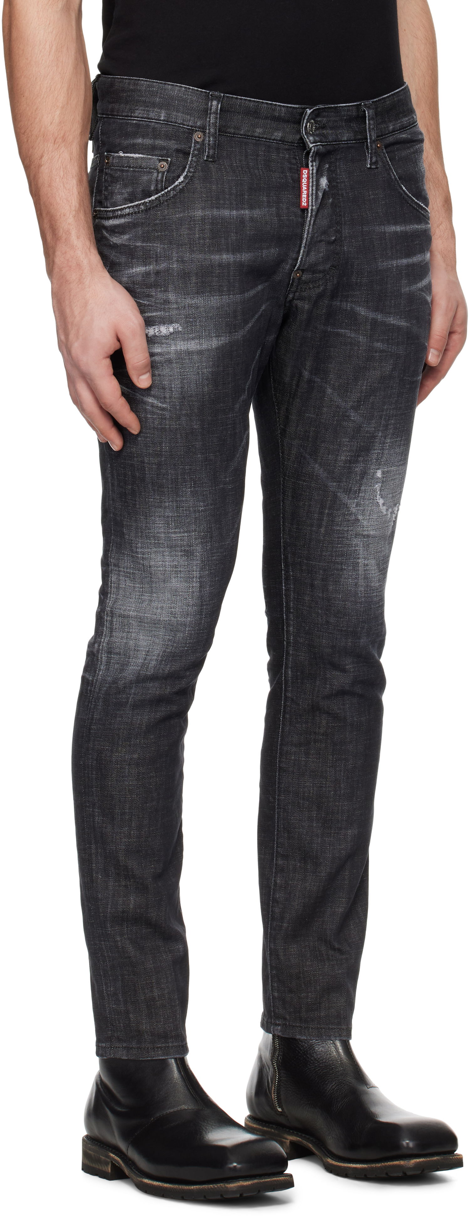 Kavbojke DSQUARED2 Dsquared2 Easy Wash Skater Jeans Črna | S74LB1617_S30357, 1