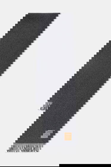 Šala GANNI Smooth Double Face Wool Solid Scarf Siva | A6932, 0