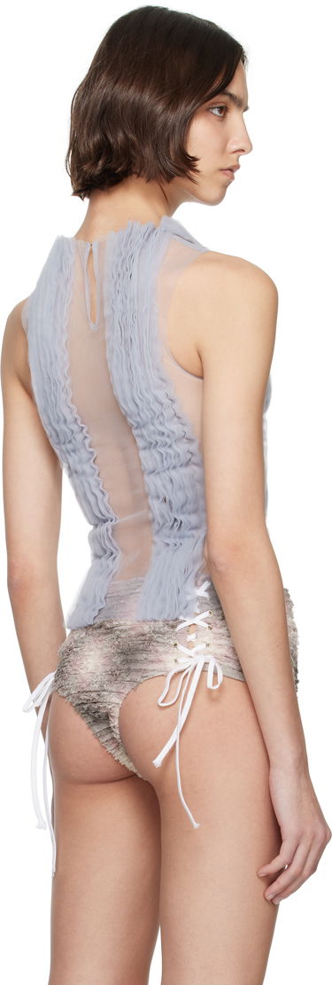 Majica brez rokavov Collina Strada Collina Strada Dandelion Sheer Ruffle Tank Top Siva | XX3073, 2