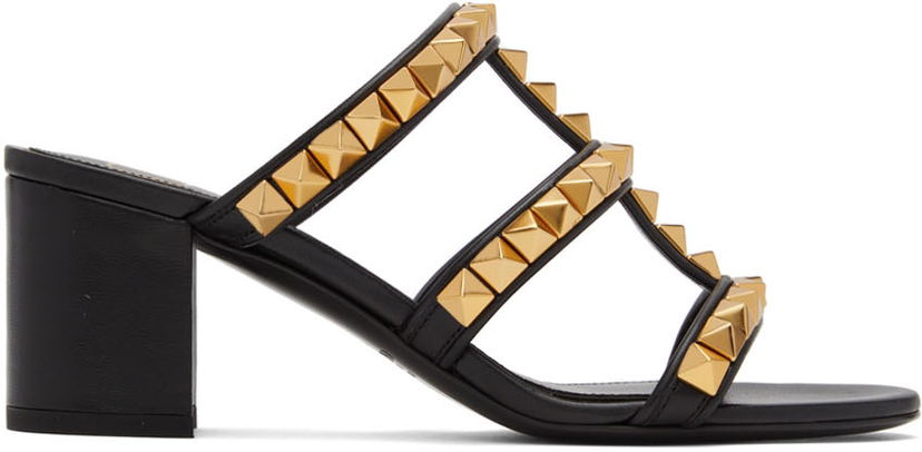 Superge in čevlji Valentino Valentino Garavani Rockstud Heeled Sandals Črna | XW0S0EL4HYH