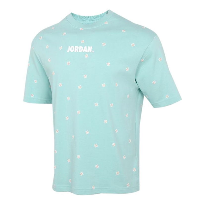 Majica Jordan Jordan Logo All-Over Print T-Shirt Turkizna | CZ5186-382