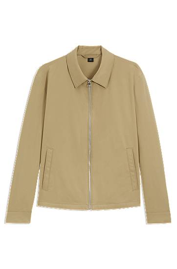 Jakna BOSS BECKHAM x BOSS Cotton Blend Zip-Up Jacket Bež | 50549075