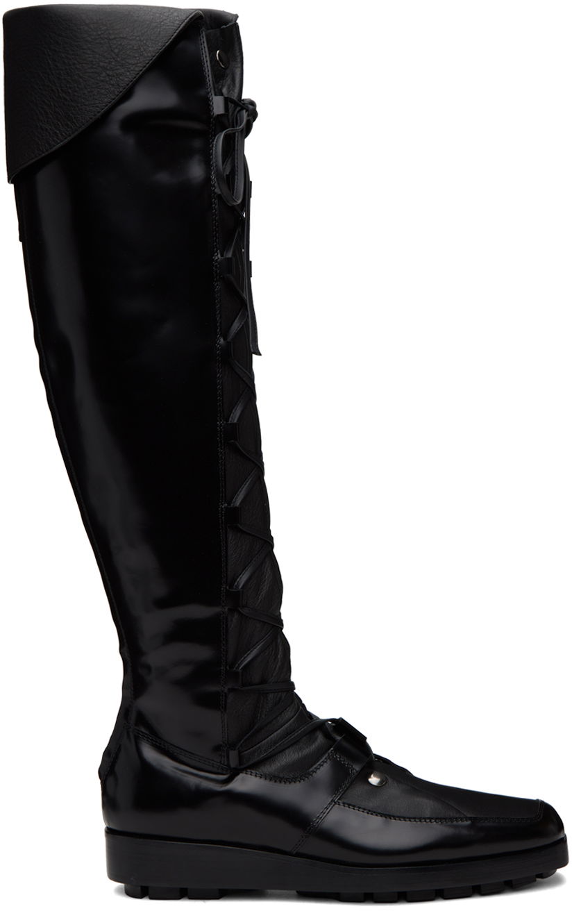 Oblačila KIKO KOSTADINOV Kiko Kostadinov Priam Lace-Up Knee-High Boots Črna | KKAW23FT02-96