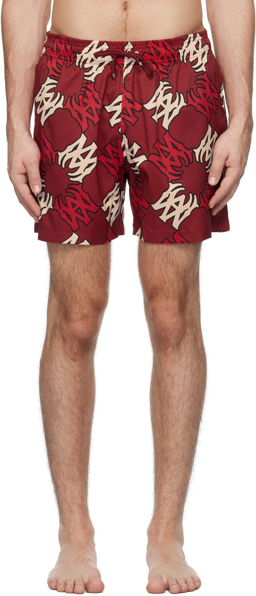 Kopalke AMIRI Quad Print Swim Shorts Rdeča | AMSWTK1027