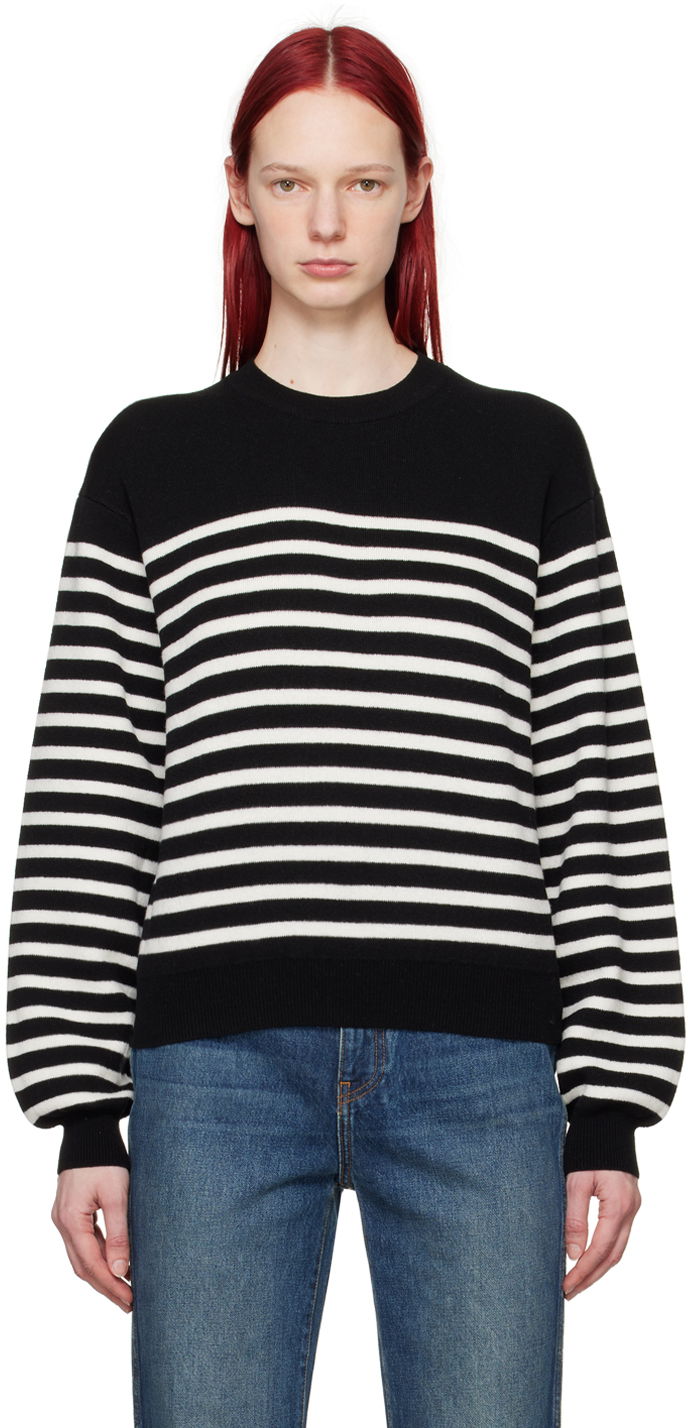 Pleteni pulover Khaite The Viola Striped Sweater Črna | 9305628