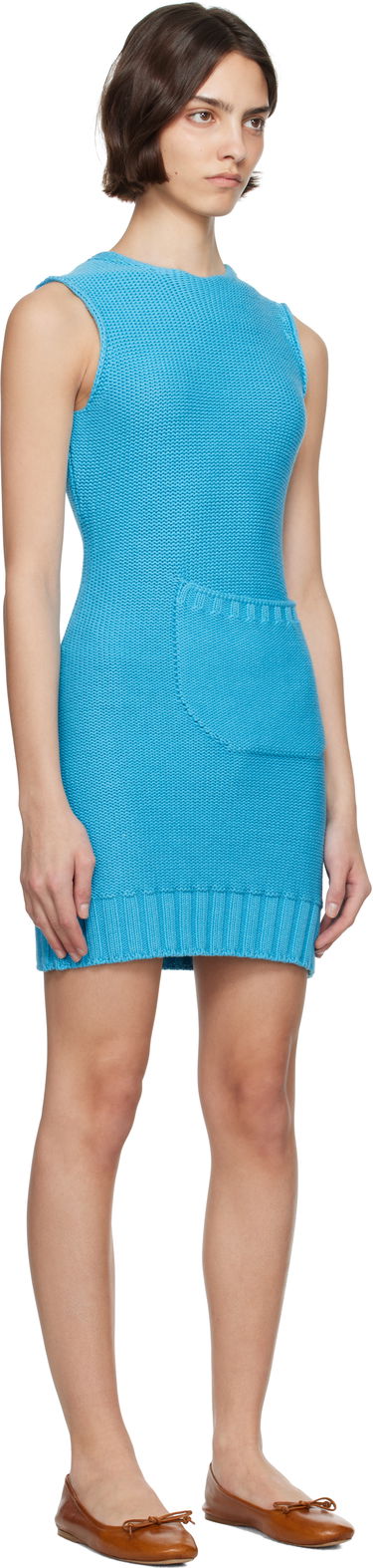 Obleke JW Anderson JW Anderson Knitted Shift Minidress Modra | KW1378-YN0436, 1