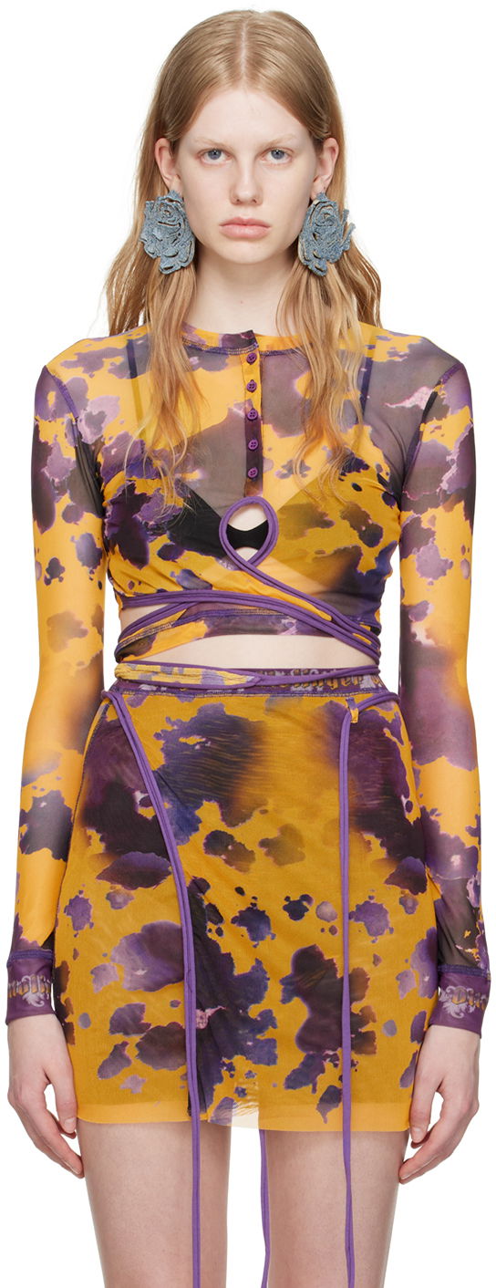 Krop-top Ottolinger Ottolinger Exclusive Long Sleeve Crop Top Rumena | 101016