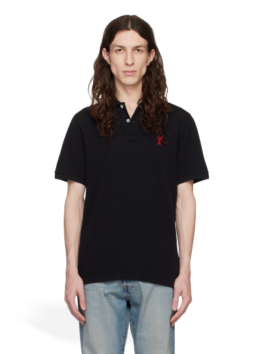 Polo majica AMI Polo Tee Črna | BFHPL001.760