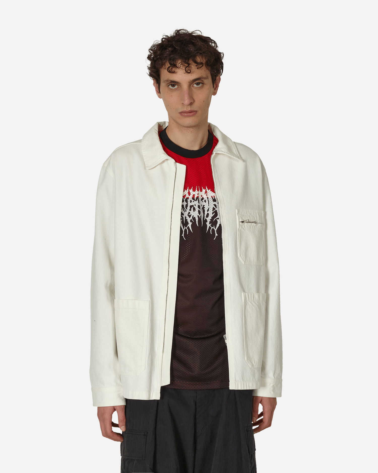 Jakna A.P.C. Connor Zipped Denim Jacket Bela | COFCN-H02911 AAC, 0