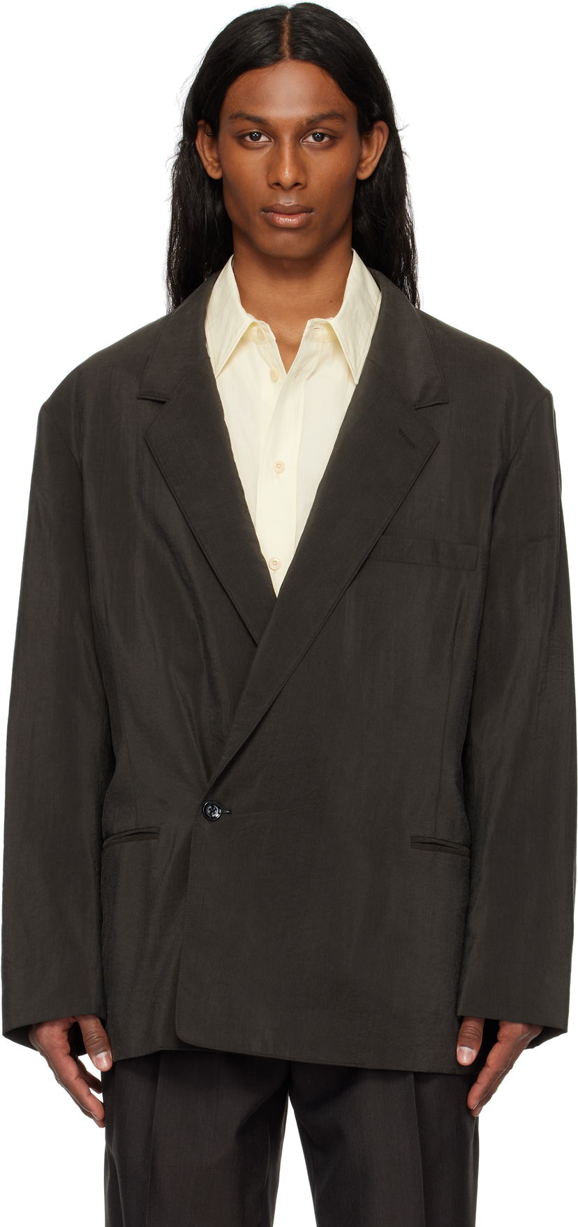 Jakna LEMAIRE Lemaire Soft Double-Breasted Blazer Črna | JA1076 LF1308