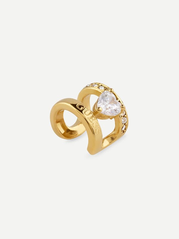 Uhani GUESS Gold Tone Heart Earcuff Kovinski | JUBE04660JW