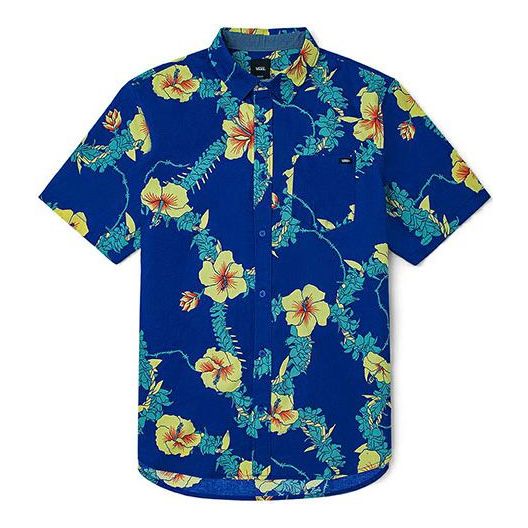 Srajce Vans Floral Short Sleeve Shirt Modra | VN0A5E6HZD1