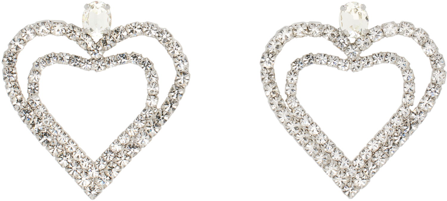 Uhani Blumarine Blumarine Rhinestone Hearts Drop Earrings Kovinski | P522W320A, 0
