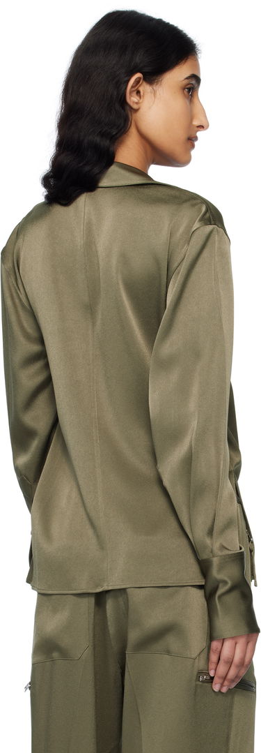 Srajce Helmut Lang Helmut Lang Relaxed Wrap Satin Blouse Zelena | O09HW501, 2