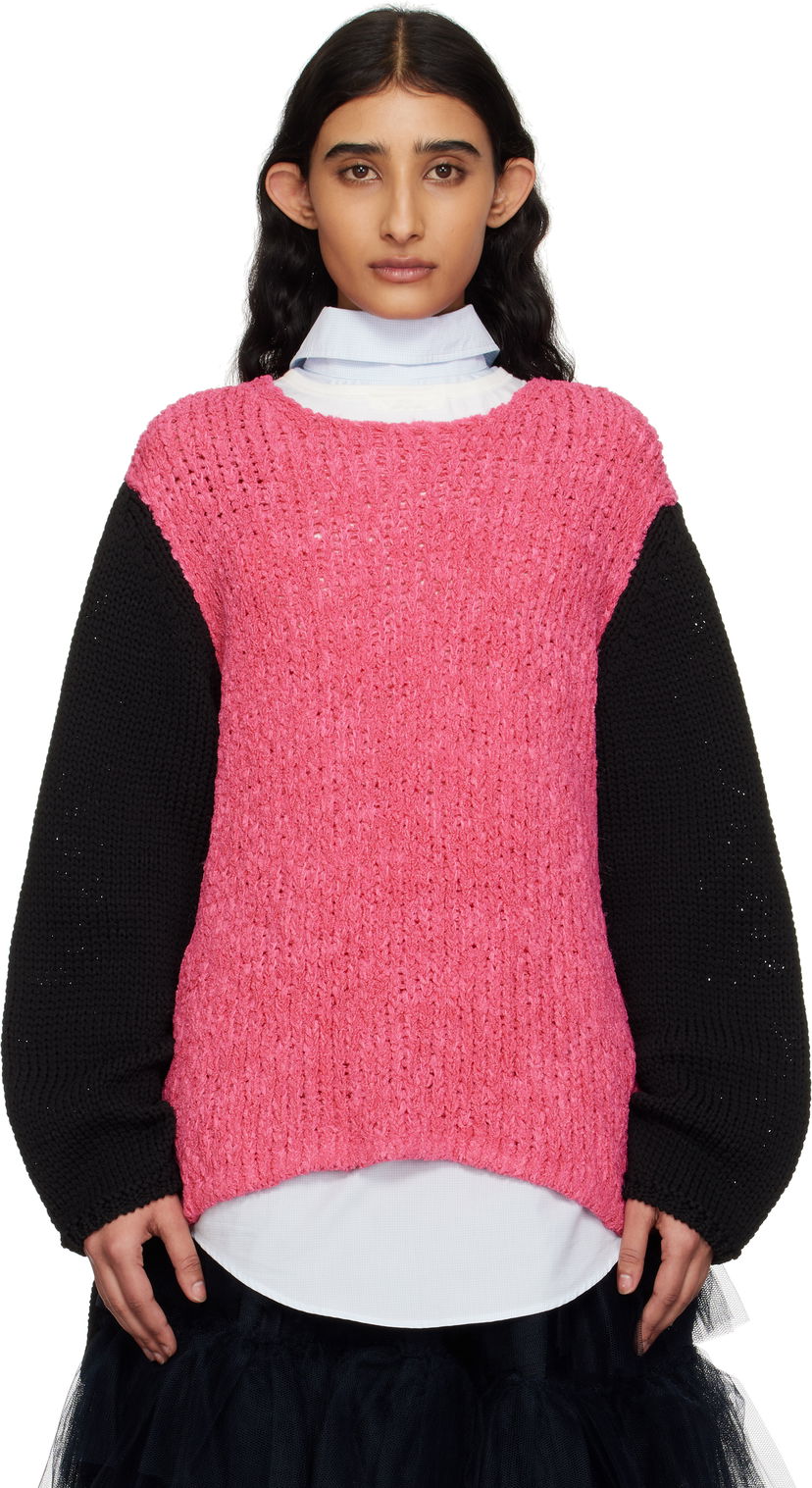 Pleteni pulover Comme des Garçons Crewneck Sweater by Homme Plus Roza | PO-N005-S25