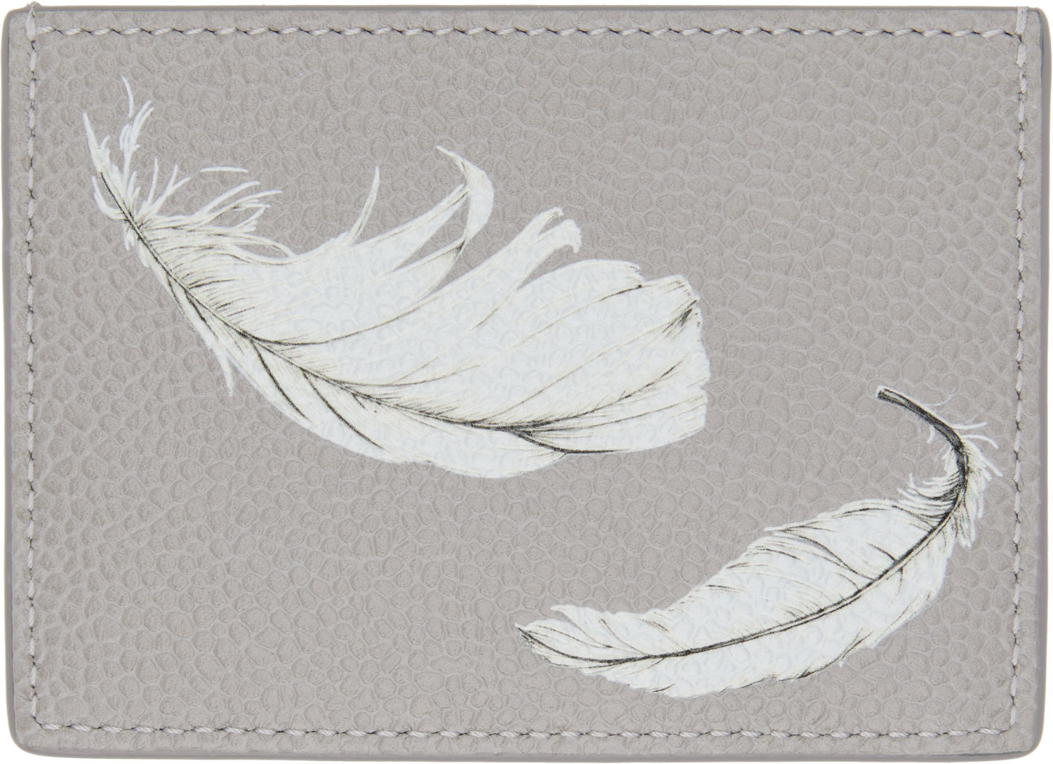 Denarnica Thom Browne Thom Browne Single Feather Print Card Holder Siva | MAW020L-E1353, 1