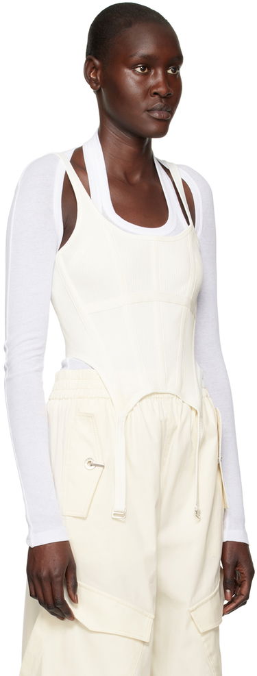 Majica brez rokavov Dion Lee Combat Corset Tank Top Bež | C3095R23, 4
