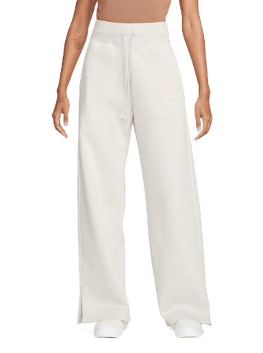 Trenirka Nike Sportswear Phoenix Fleece High-Waisted Wide Leg Tracksuit Bottoms Bela | DQ5615-104