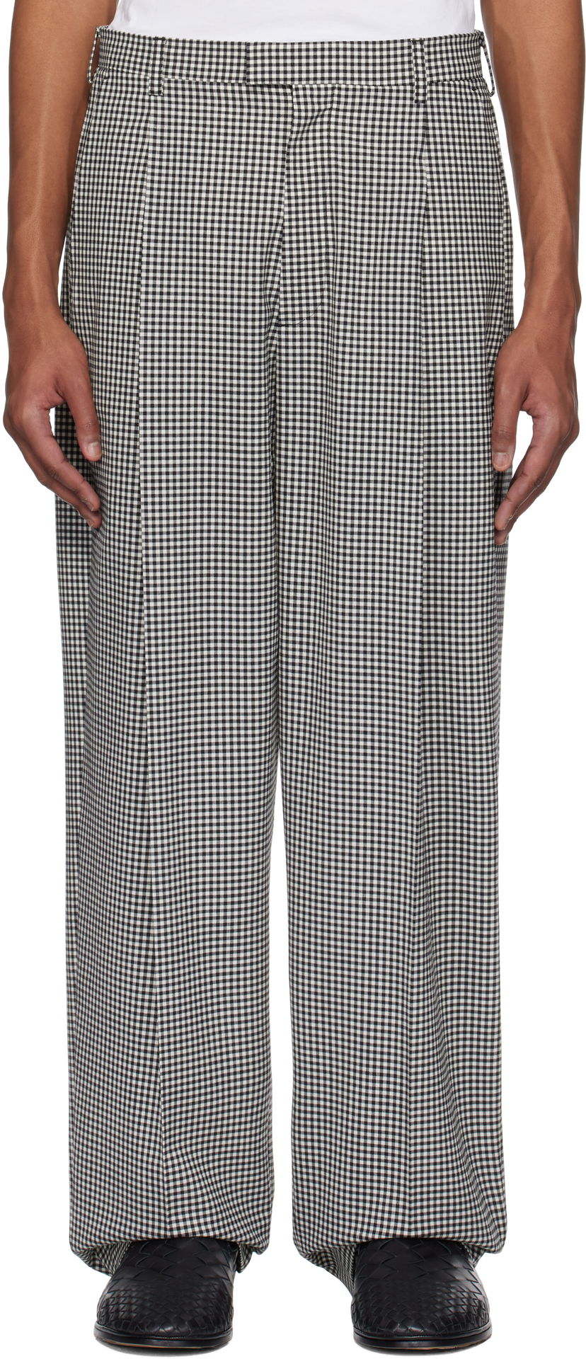 Hlače Marni Marni Gingham Wide-Leg Trousers Večbarvna | PUMU0236A1 UTP787