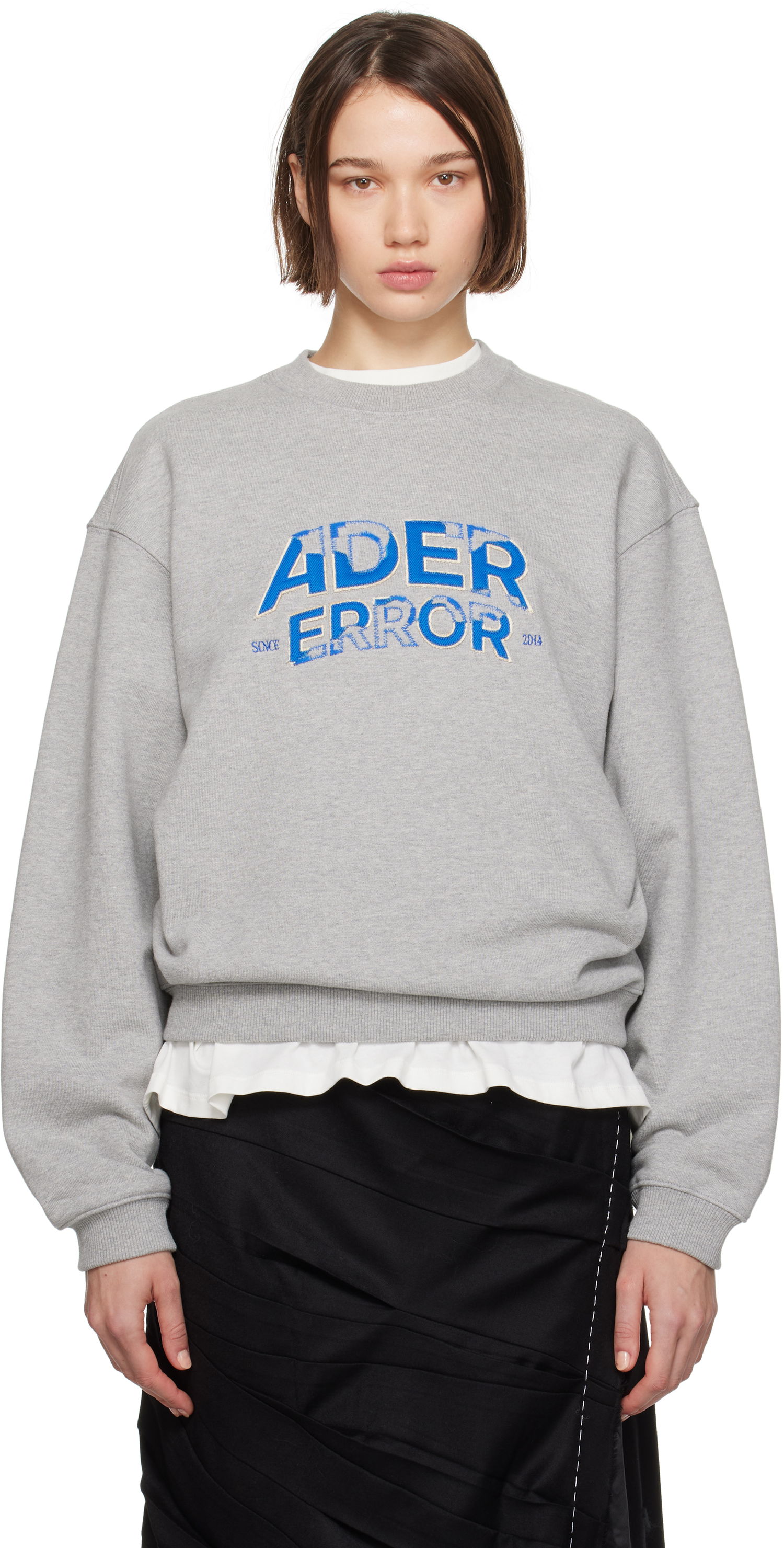 Pulover ADER ERROR Graphic Print Crewneck Sweatshirt Siva | BN25FYSW0101GR, 0