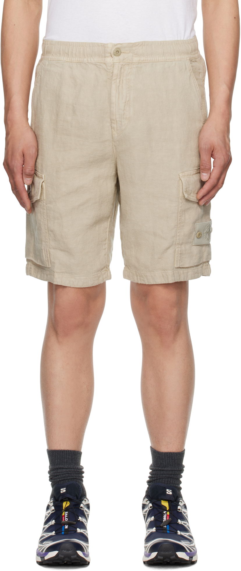 Kratke hlače Stone Island Stone Island Diagonal Linen Shorts Bež | K1S15 L100001 S00F8