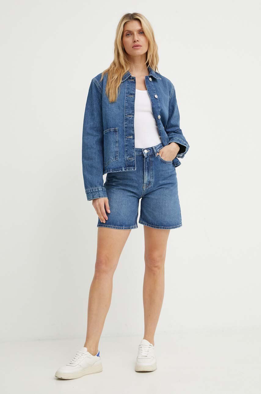 Kratke hlače Samsoe Samsoe Samsoe Samsoe SASHELLY High Waist Shorts Modra | F24200011, 1
