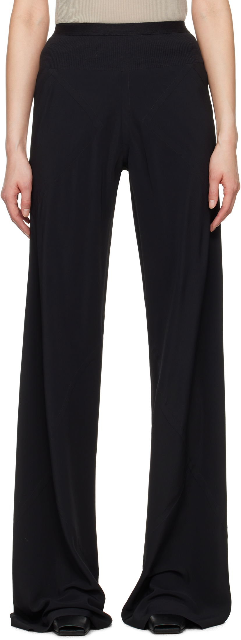 Hlače Rick Owens Rick Owens Hollywood Bias Trousers Črna | RP01E7301 CC