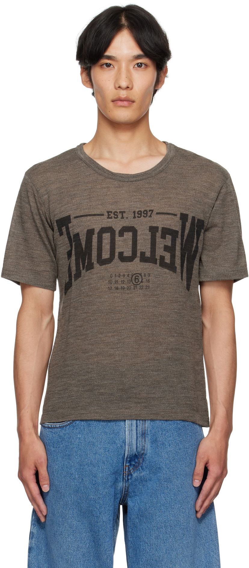 Majica Maison Margiela MM6 Maison Margiela 'Welcome' Print T-Shirt Siva | SH0GC0055 M20123