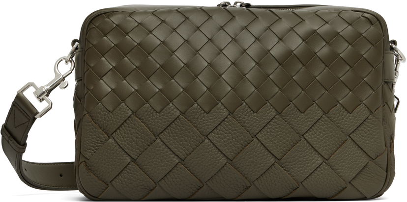 Torba za čez ramo Bottega Veneta Bottega Veneta Intrecciato Camera Bag Zelena | 755925V5RL13227
