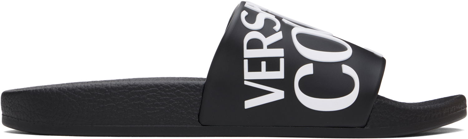 Superge in čevlji Versace Logo Pool Slides Črna | E77YA3SQ1_E71352, 0